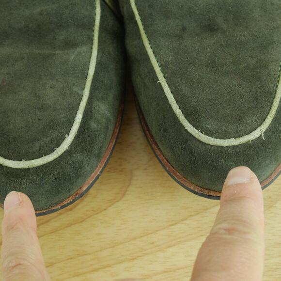 Rawls Mens UK8 US 9 Haute Loafers Green Suede Slip On Shoes Quiet Luxury Preppy - Picture 4 of 16
